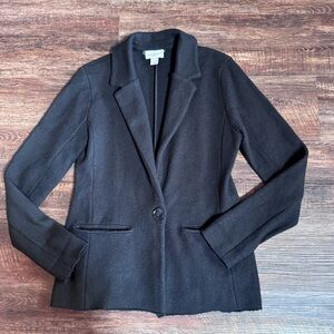 Ann Taylor LOFT Merino Wool Black Blazer Jacket | Size M